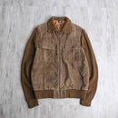 suede × knit zip blouson