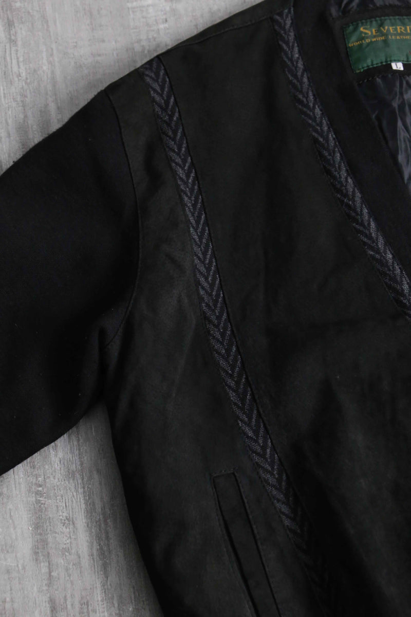 suede × knit switch design cardigan