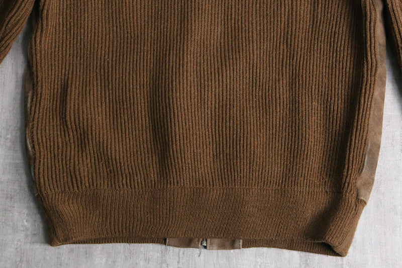 suede × knit zip blouson