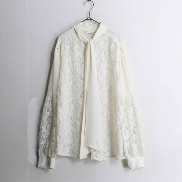 botanical pattern lace design blouse