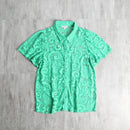 vivid green botanical mesh s/s shirt