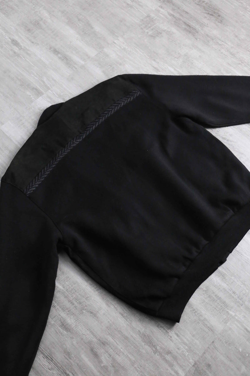 suede × knit switch design cardigan