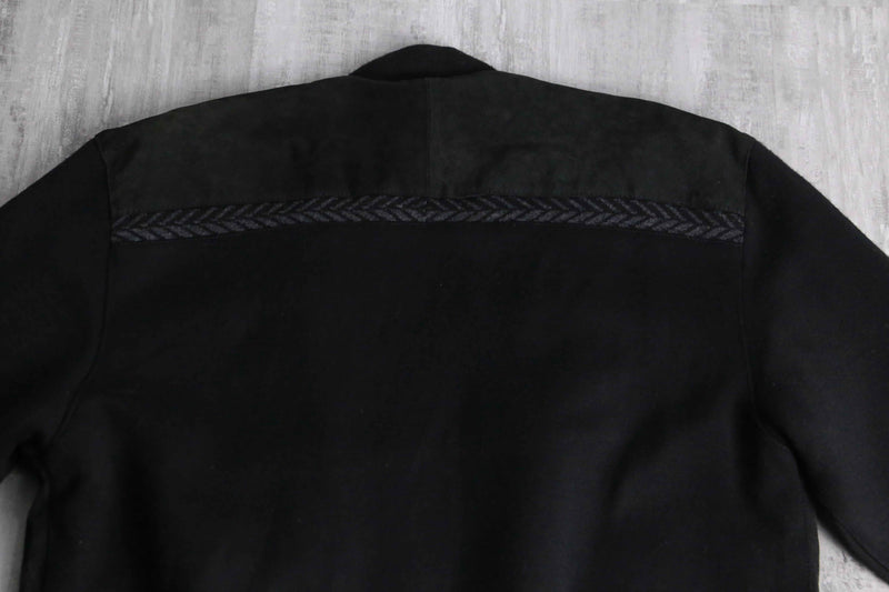 suede × knit switch design cardigan