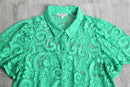 vivid green botanical mesh s/s shirt