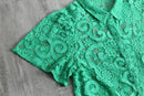 vivid green botanical mesh s/s shirt