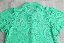 vivid green botanical mesh s/s shirt