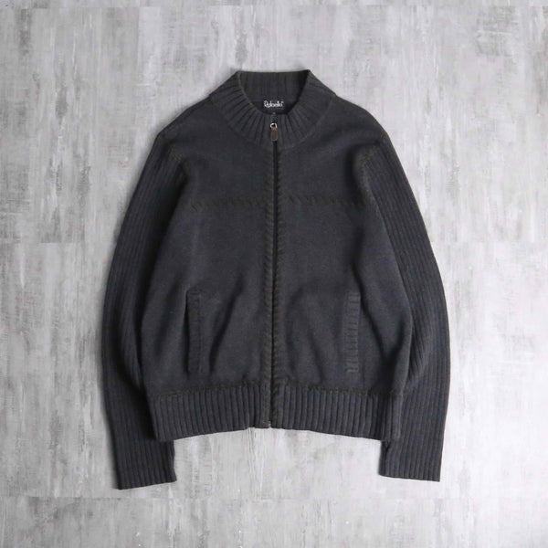 leather stitch design zip knit