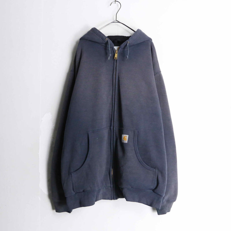 “carhartt” navy color fade zip hoodie