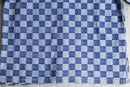 Indigo block check s/s  shirt set up