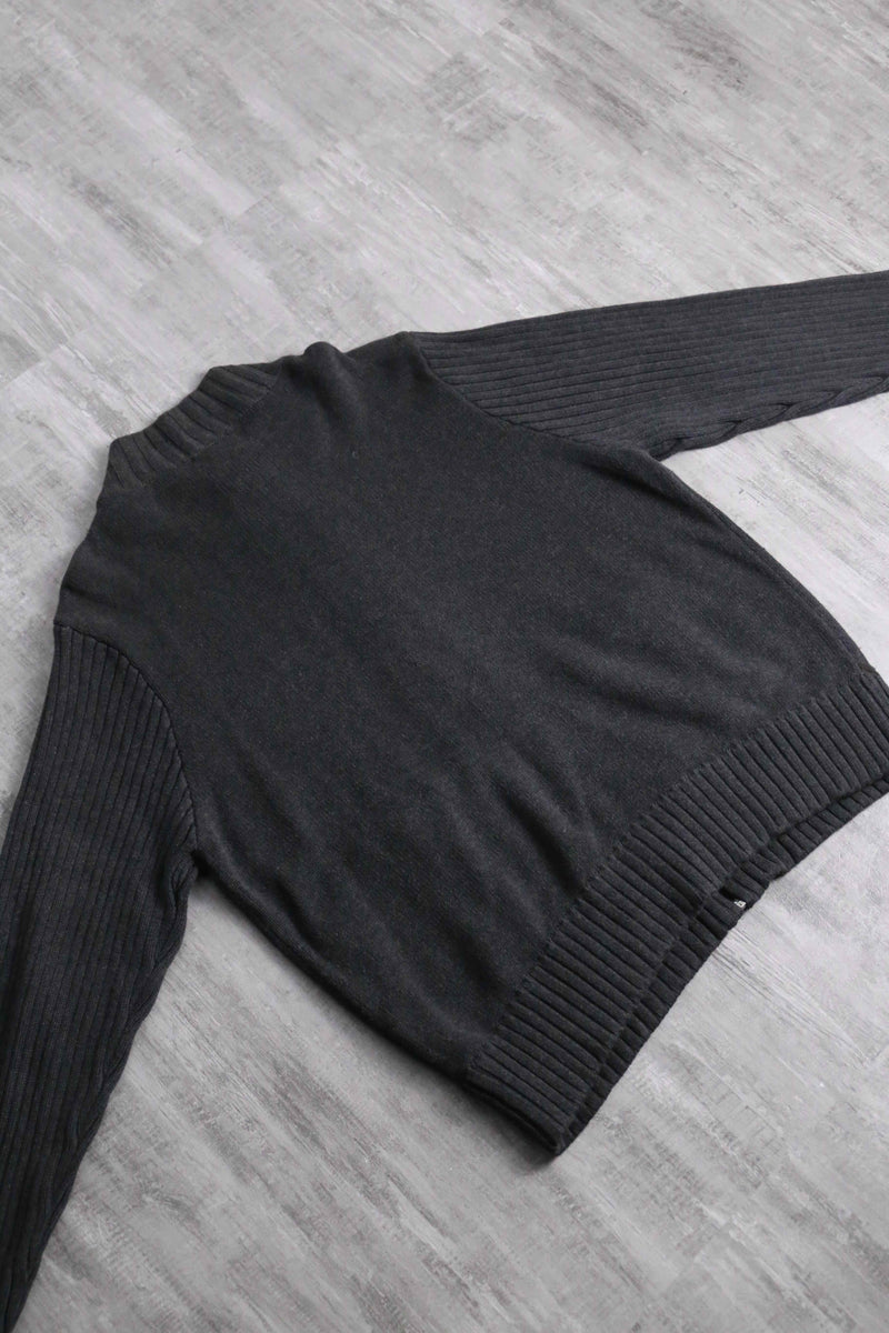 leather stitch design zip knit