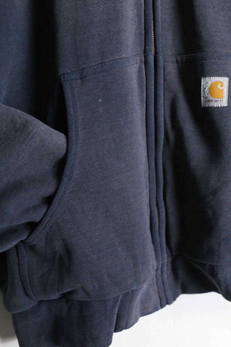 “carhartt” navy color fade zip hoodie