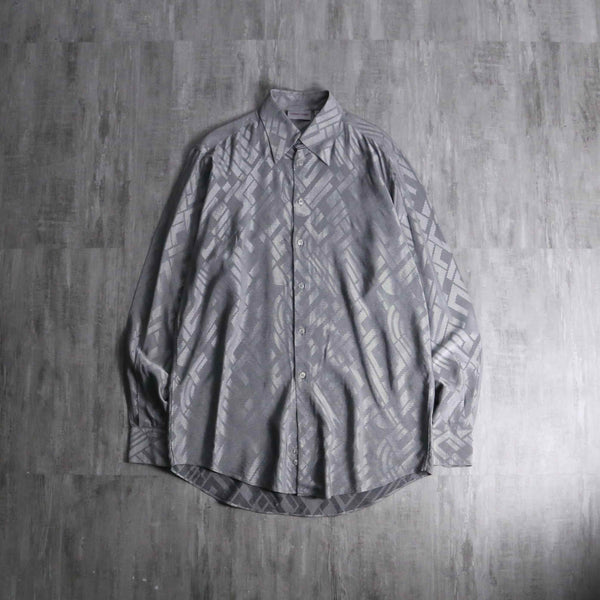 1990-00s VERSACE CLASSIC jacquard BD shiny shirt