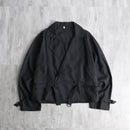 black linen double short jacket