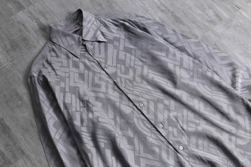 1990-00s VERSACE CLASSIC jacquard BD shiny shirt