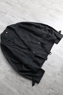 black linen double short jacket