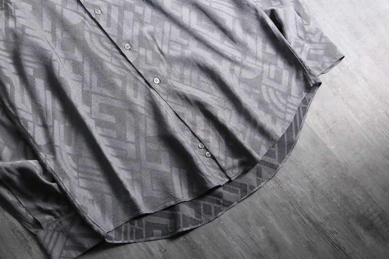 1990-00s VERSACE CLASSIC jacquard BD shiny shirt