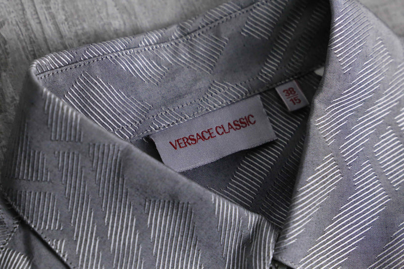 1990-00s VERSACE CLASSIC jacquard BD shiny shirt