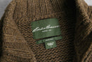"Eddie Bauer" totempole design wool hand knit zip jacket