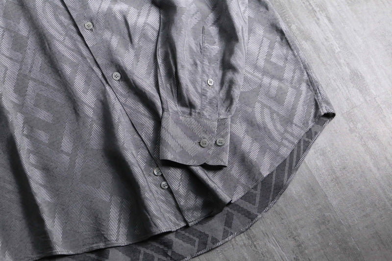 1990-00s VERSACE CLASSIC jacquard BD shiny shirt