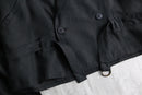 black linen double short jacket