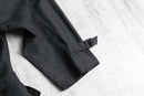 black linen double short jacket