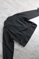 black linen double short jacket