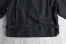 black linen double short jacket