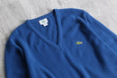 80~90's “IZOD LACOSTE” blue orlon acryl V-neck knit sweater