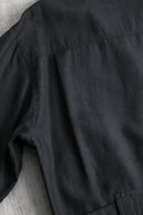 black linen double short jacket