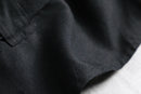 black linen double short jacket