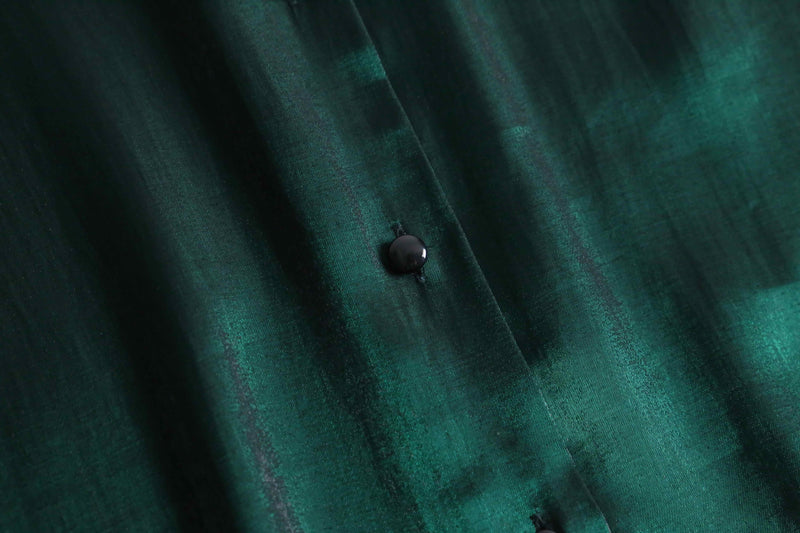 90's deep emerald green rayon shirt