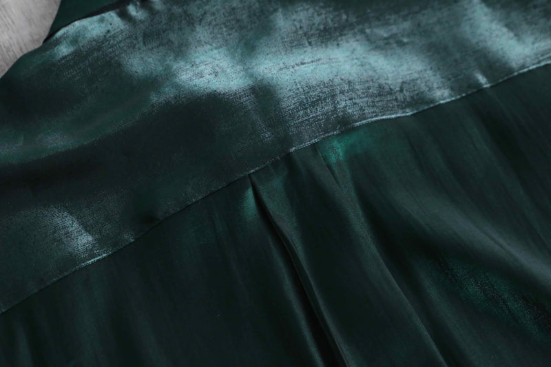 90's deep emerald green rayon shirt