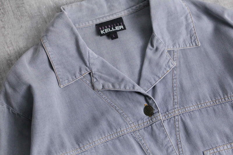 pale gray cotton shirt jacket