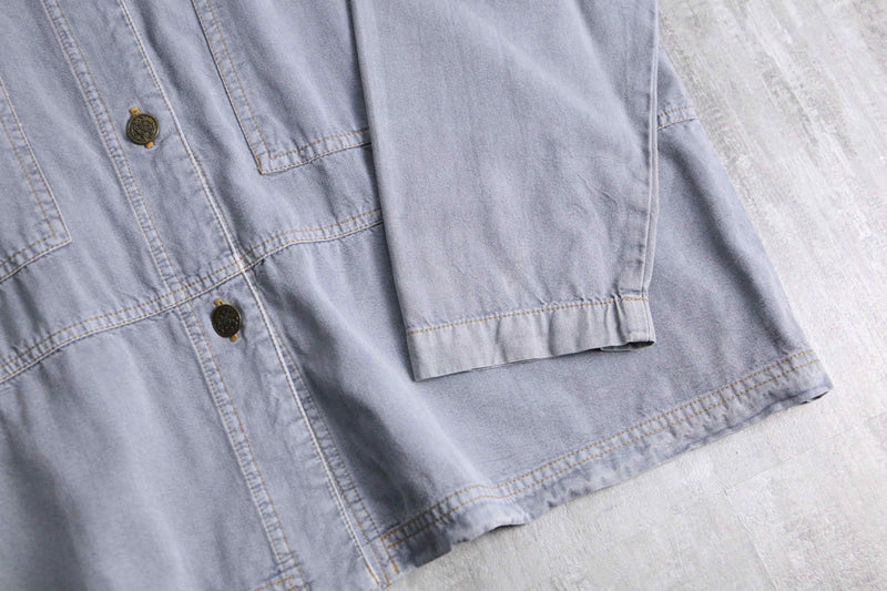 pale gray cotton shirt jacket