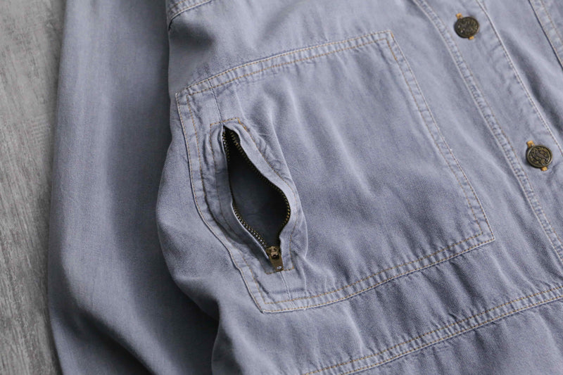 pale gray cotton shirt jacket