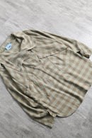 volume neck deformed check pullover