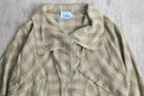 volume neck deformed check pullover