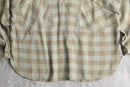 volume neck deformed check pullover