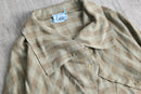 volume neck deformed check pullover