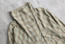 volume neck deformed check pullover