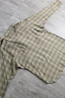 volume neck deformed check pullover