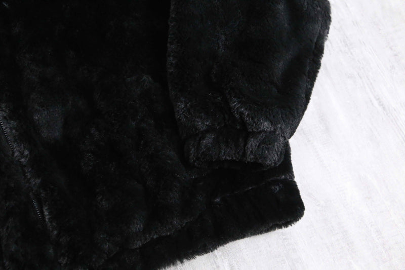 faux fur zip-up hoodie