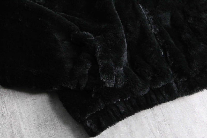 faux fur zip-up hoodie