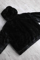 faux fur zip-up hoodie
