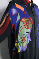 abstract art pattern rayon shirt