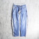 "Re:make" sweat docking wide denim