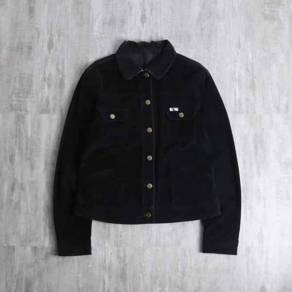 “Burberry” black corduroy tracker jacket