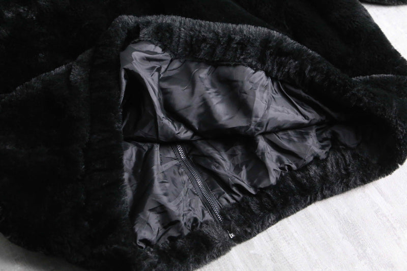 faux fur zip-up hoodie