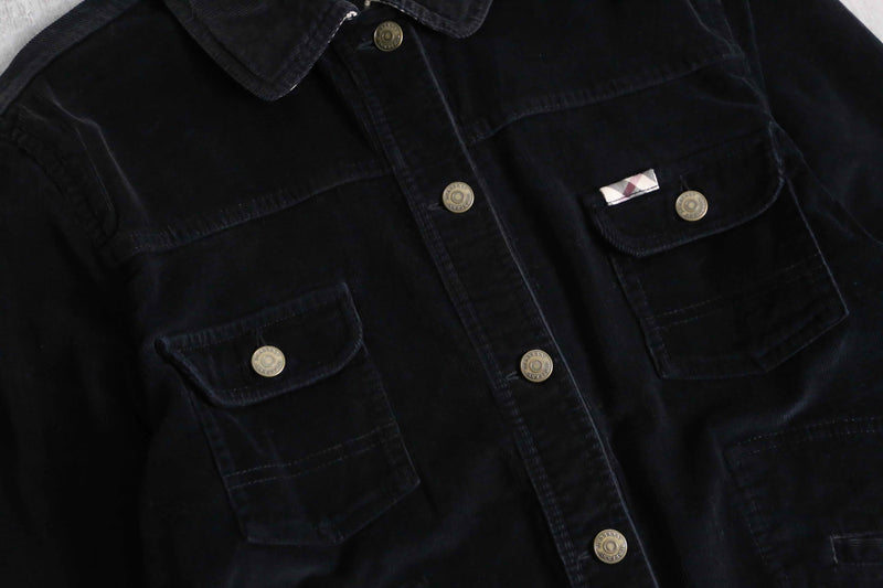 “Burberry” black corduroy tracker jacket