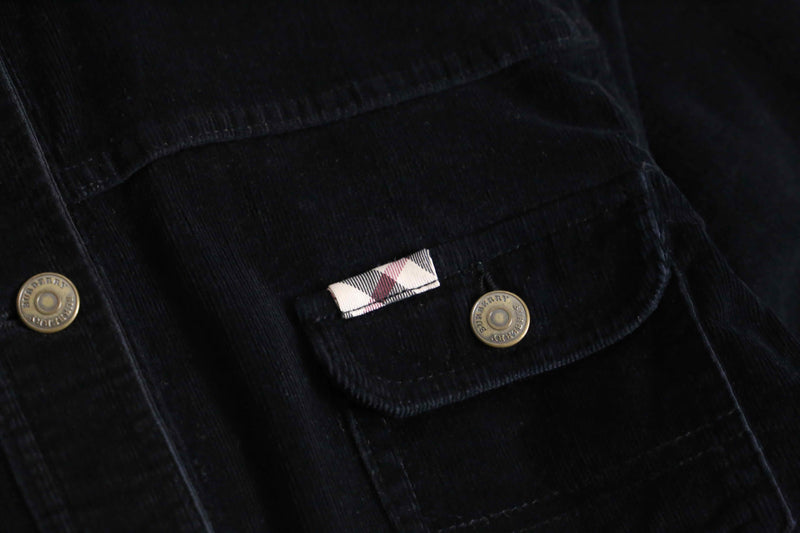 “Burberry” black corduroy tracker jacket